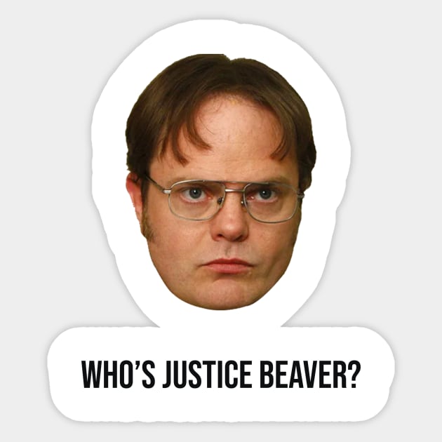 Dwight Justice Beaver Sticker by KatyKingArt